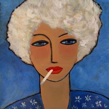 Peinture intitulée "Blue" par Nelly Van Nieuwenhuijzen, Œuvre d'art originale, Acrylique