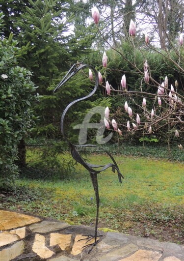 Скульптура под названием "grand-heron-2015web…" - Christian Barland, Подлинное произведение искусства