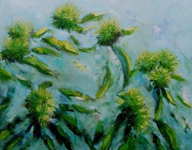 Painting titled "Chataignes" by Catherine Dufrene (Katy), Original Artwork, Oil