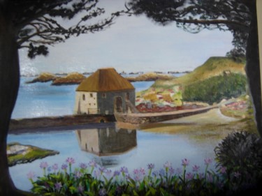 Peinture intitulée "brehat-le-moulin-du…" par Nadine Bichon, Œuvre d'art originale