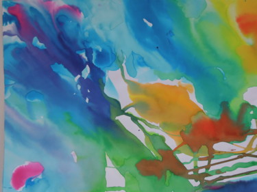 Peinture intitulée "Encres-Couleur du t…" par Rev, Œuvre d'art originale, Encre