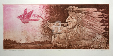 Printmaking titled "L'indien" by Igor Filippov, Original Artwork, Etching