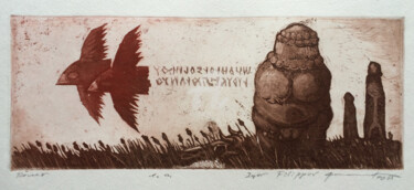Printmaking titled "L'idole" by Igor Filippov, Original Artwork, Etching