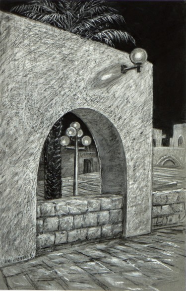 Dessin intitulée "Yaffo" par Henri Eisenberg, Œuvre d'art originale, Conté Monté sur Carton