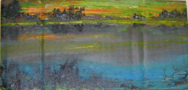 Peinture intitulée "Soleil Vert.jpg" par Jean-Luc Perrault, Œuvre d'art originale