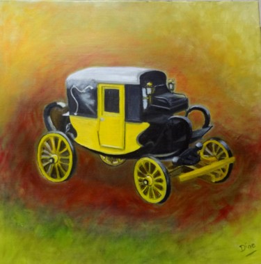 Peinture intitulée "diligence-40x40.jpg" par Nadine Bichon, Œuvre d'art originale
