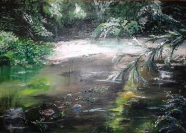 Peinture intitulée "L'Ernée" par Sandrine Chalot, Œuvre d'art originale, Acrylique