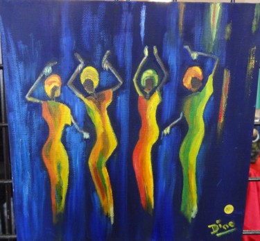 Peinture intitulée "disco-20x20.jpg" par Nadine Bichon, Œuvre d'art originale