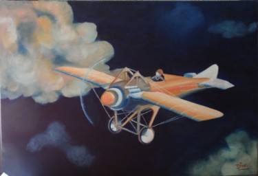 Peinture intitulée "anciens-avions-de-n…" par Nadine Bichon, Œuvre d'art originale, Huile