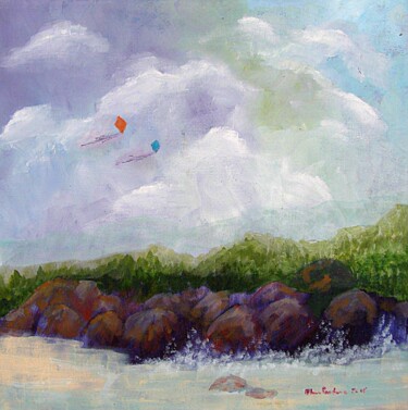 Pintura intitulada "001 - Bombinhas / S…" por Maria Lucia Pacheco, Obras de arte originais, Óleo