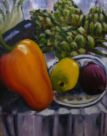 Peinture intitulée "Dans la cuisine" par Catherine Dufrene (Katy), Œuvre d'art originale, Huile