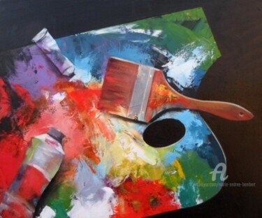 Peinture intitulée "Palette" par Marie Andrée Hembert, Œuvre d'art originale, Huile