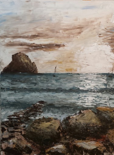 Pintura titulada "Cala D'Hort y Esved…" por Camilo Flores, Obra de arte original, Oleo