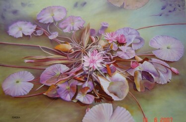 Peinture intitulée "Nénuphars" par Shena Ajuelos, Œuvre d'art originale