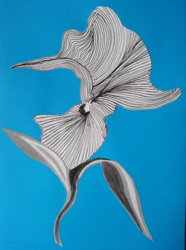 Peinture intitulée "Femme - Fleur - 1" par Brigitte Mathé (MBL), Œuvre d'art originale
