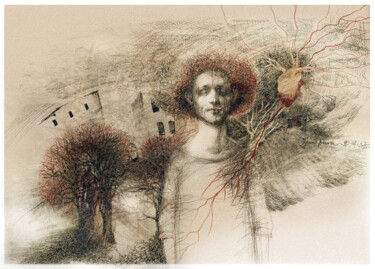Tekening getiteld "Storm" door Irene Vlassova, Origineel Kunstwerk, Grafiet