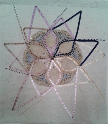 Art textile intitulée "frosty-mandala.jpg" par Marianne Camus, Œuvre d'art originale