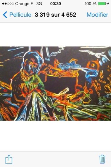 Painting titled "Enfant réparant un…" by Eric Blanchard, Original Artwork, Oil