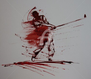 golf-n-12-dessin-d-ibara-encre-rouge-et-sanguine-sur-papier-aquarelle-300gr-format-30cm-sur-42cm-d-ibara.jpg 图画 标题为“golf-n-12-dessin-d-…” 由Henri Ibara, 原创艺术品, 墨