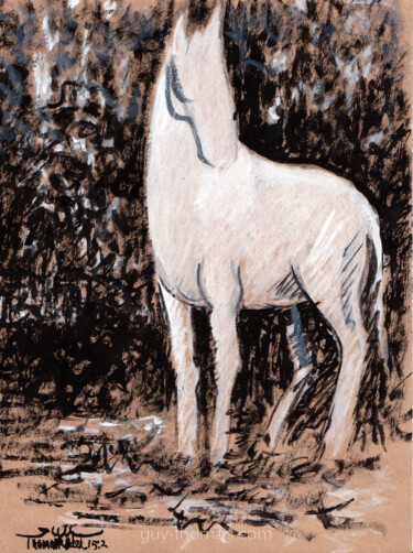 Dessin intitulée "Pleine lune" par Thomas Rodet, Œuvre d'art originale, Encre