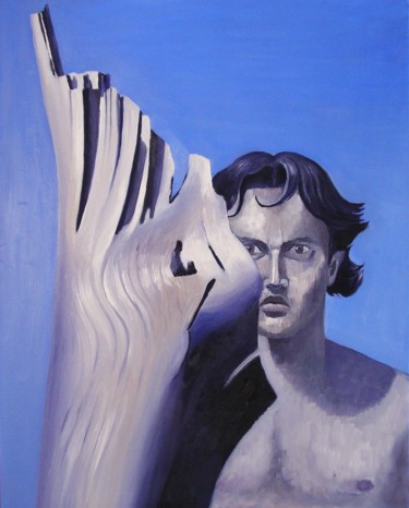 Peinture intitulée "Autoportrait" par Raphaël Roux, Œuvre d'art originale, Huile