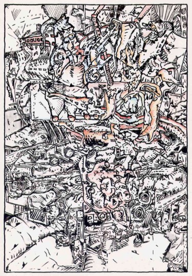 C'est toi qui pars. 09.09 Dessin intitulée "C'est toi qui pars.…" par Jean-Bernard Fenouillas, Œuvre d'art originale, Encre
