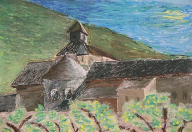 Painting titled "Abbaye de Senanque" by Jean-Jacques Gastaud, Original Artwork, Pastel