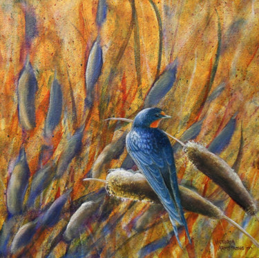 Painting titled "Swallow's Grace" by Victoria Armstrong, Original Artwork, Acrylic