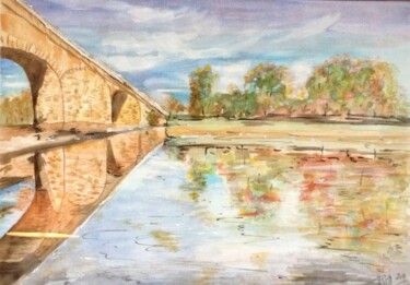 Ponte romana da ribeira grande - Alentejo - Portugal 绘画 标题为“Ponte romana da rib…” 由Graywolf Rm (Indian Héritage Arts), 原创艺术品, 水彩