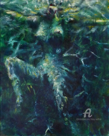 Peinture intitulée "Baigneuse sous l'eau" par Dany Wattier, Œuvre d'art originale, Huile
