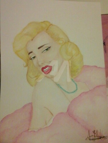 Pintura titulada "Marilyn Monroe" por Albamildew, Obra de arte original, Acuarela