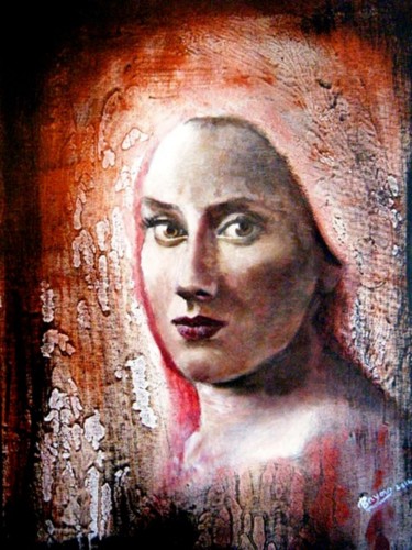 Femme orientale Peinture intitulée "Femme orientale" par Faiza, Œuvre d'art originale, Acrylique