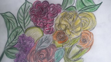 Peinture intitulée "Bouquet printanier" par Valbrun, Œuvre d'art originale, Aquarelle