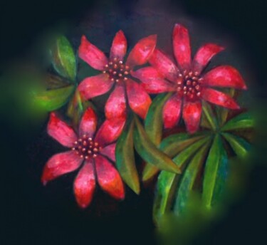 Pintura intitulada "Orquídeas" por Maria Lucia Pacheco, Obras de arte originais, Óleo