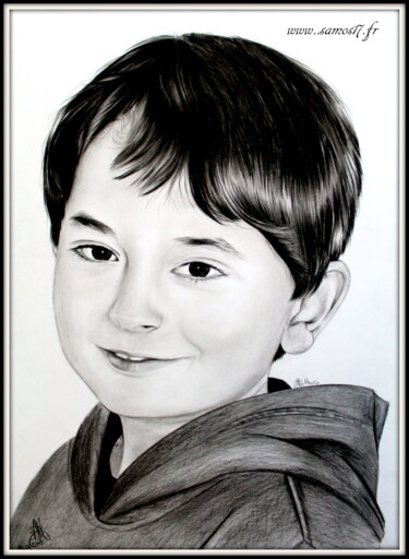 图画 标题为“portrait crayon (co…” 由Samos17 Portraitiste, 原创艺术品, 铅笔