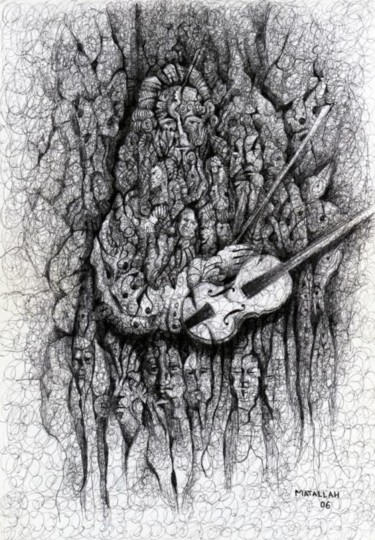 Dessin intitulée "un poème pour saint…" par Abderrahmane Abdelrafie Matallah, Œuvre d'art originale