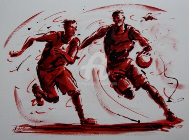 basket-n-15-dessin-d-ibara-a-l-encre-rouge-et-sanguine-sur-papier-aquarelle-300gr-format-30cm-sur-42cm.jpg 图画 标题为“basket-n-15-dessin-…” 由Henri Ibara, 原创艺术品, 墨