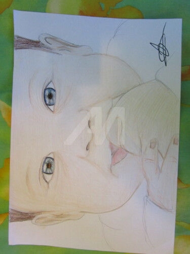 Pintura titulada "Mirada inocente" por Albamildew, Obra de arte original, Otro