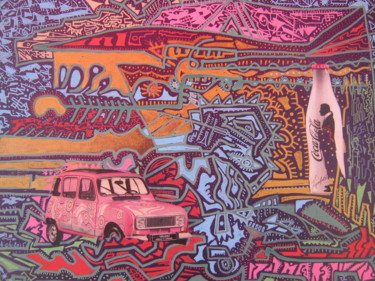 Peinture intitulée "R 4 L!" par Girerd Christophe, Œuvre d'art originale, Collages