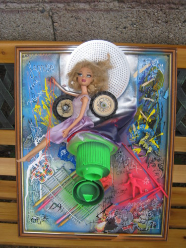 Sculpture intitulée "amour de tube!" par Girerd Christophe, Œuvre d'art originale, Tissu