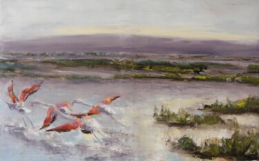 Peinture intitulée "Envol" par Catherine Dufrene (Katy), Œuvre d'art originale, Huile