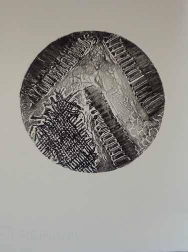 印花与版画 标题为“Rond noir” 由Brigitte Bibard-Guillon, 原创艺术品, Collagraphy