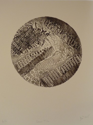 印花与版画 标题为“Rond bistre” 由Brigitte Bibard-Guillon, 原创艺术品, Collagraphy