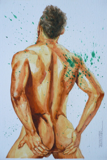 Pintura intitulada "WATERCOLOR PAINTING…" por Hongtao Huang, Obras de arte originais, Aquarela