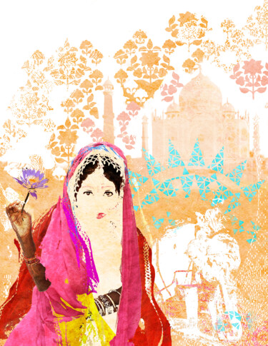 数字艺术 标题为“Ambiance indienne” 由Hel Swynghedauw, 原创艺术品, 拼贴