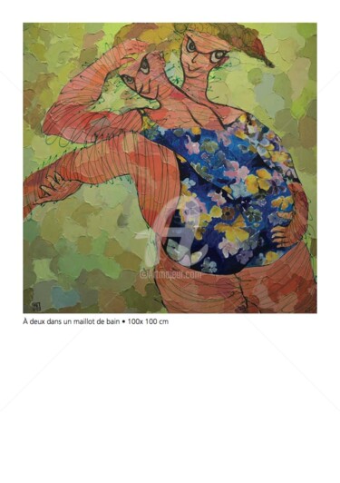 Peinture intitulée "a-deux-dans-un-mail…" par Li Chen, Œuvre d'art originale