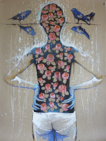 Peinture intitulée "variation sur le ch…" par Catherine Cornec, Œuvre d'art originale, Huile