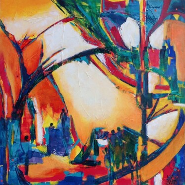 Peinture intitulée ""Couleurs d'Espagne"" par Viviane Arsenault (Viv), Œuvre d'art originale, Acrylique