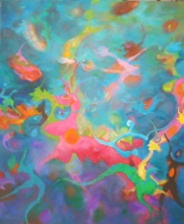 Peinture intitulée "unicorn" par Christophe Challier, Œuvre d'art originale, Huile