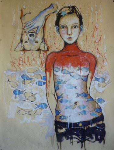 Peinture intitulée "variation sur l'ode…" par Catherine Cornec, Œuvre d'art originale, Huile